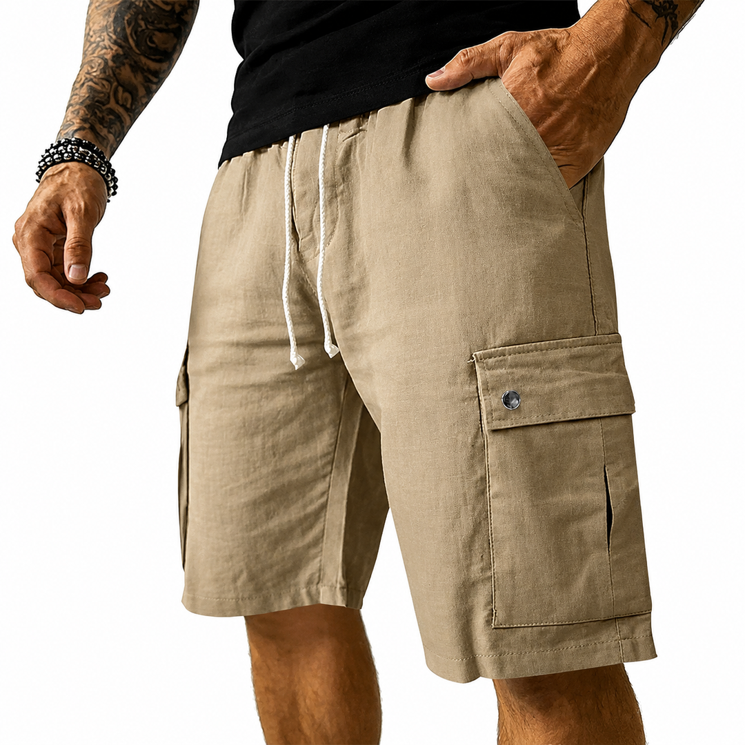 Bambus Leinen Cargo Shorts Herren von Heidi München – Ansicht 5