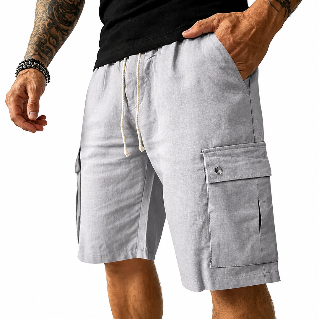 Bambus Leinen Cargo Shorts Herren von Heidi München – Ansicht 4