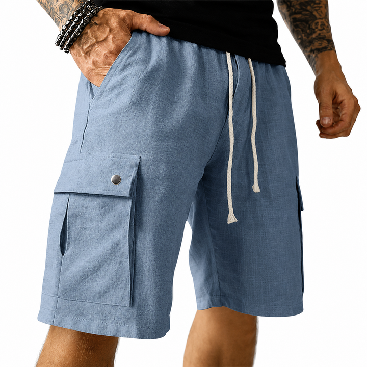 Bambus Leinen Cargo Shorts Herren von Heidi München – Ansicht 6