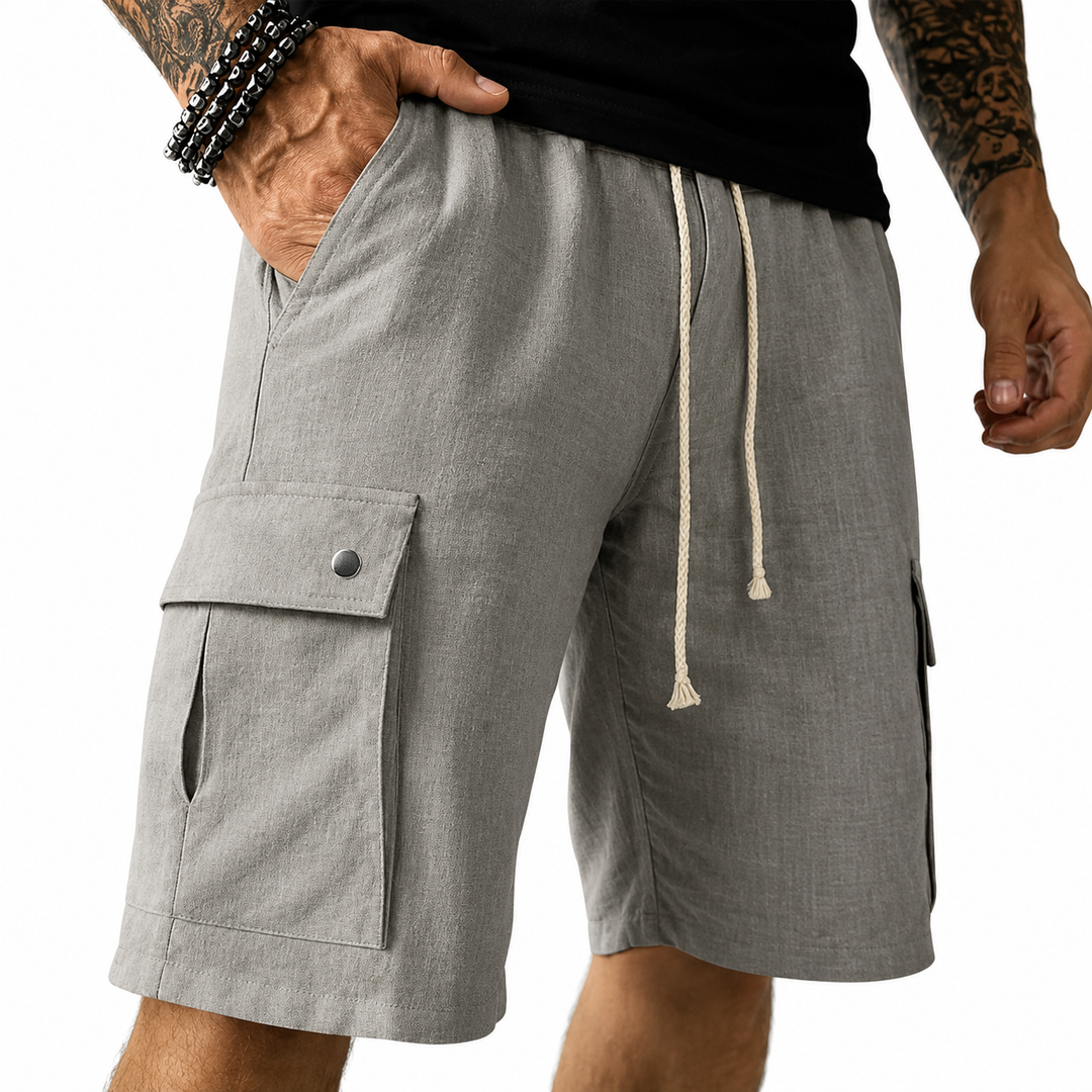 Bambus Leinen Cargo Shorts Herren von Heidi München – Ansicht 7