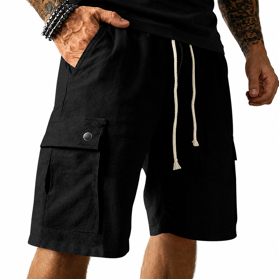 Bambus Leinen Cargo Shorts Herren von Heidi München – Ansicht 8