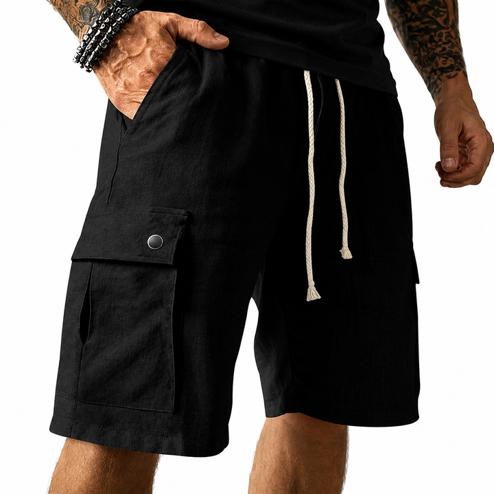 Bambus Leinen Cargo Shorts Herren von Heidi München – Ansicht 8