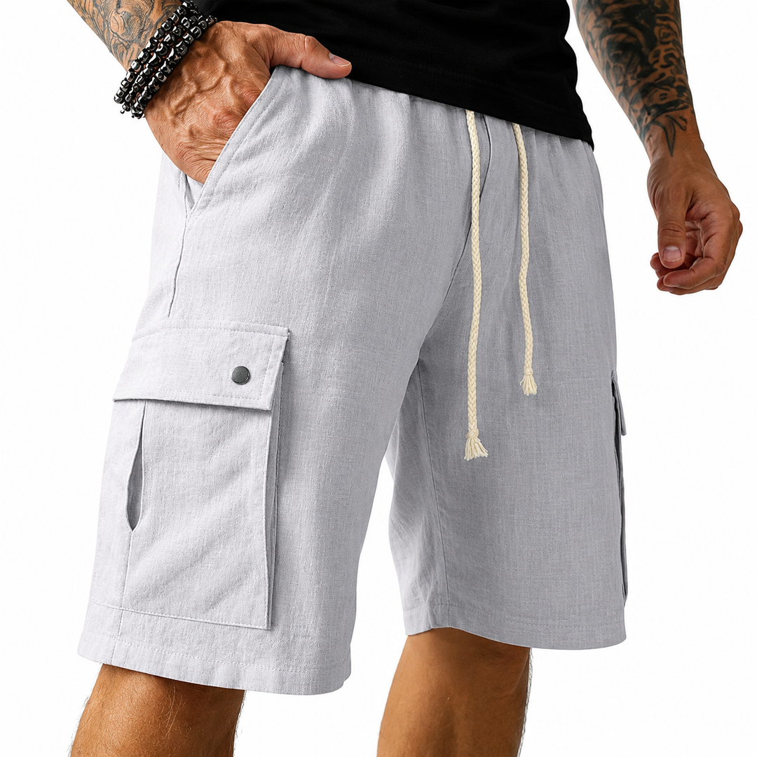 Bambus Leinen Cargo Shorts Herren von Heidi München – Ansicht 9
