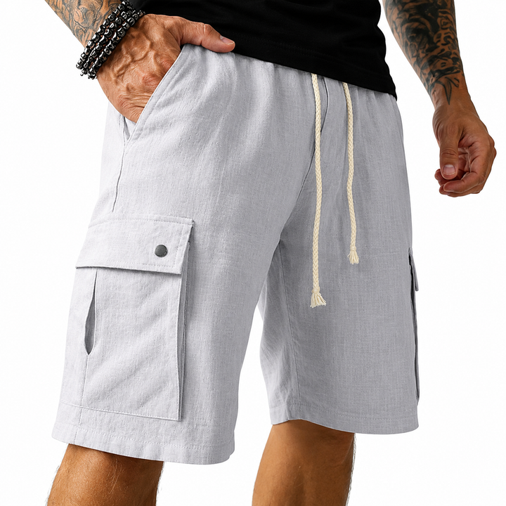 Bambus Leinen Cargo Shorts Herren von Heidi München – Ansicht 9