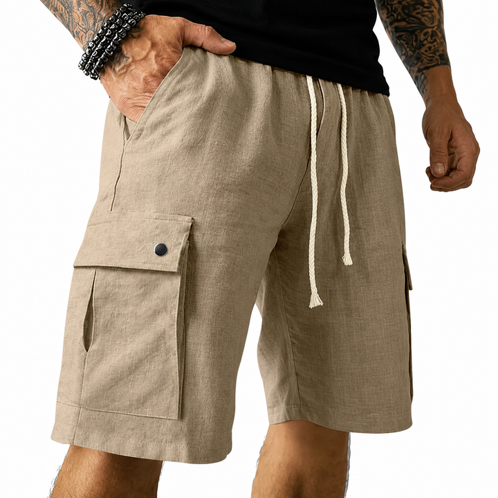Bambus Leinen Cargo Shorts Herren von Heidi München – Ansicht 10