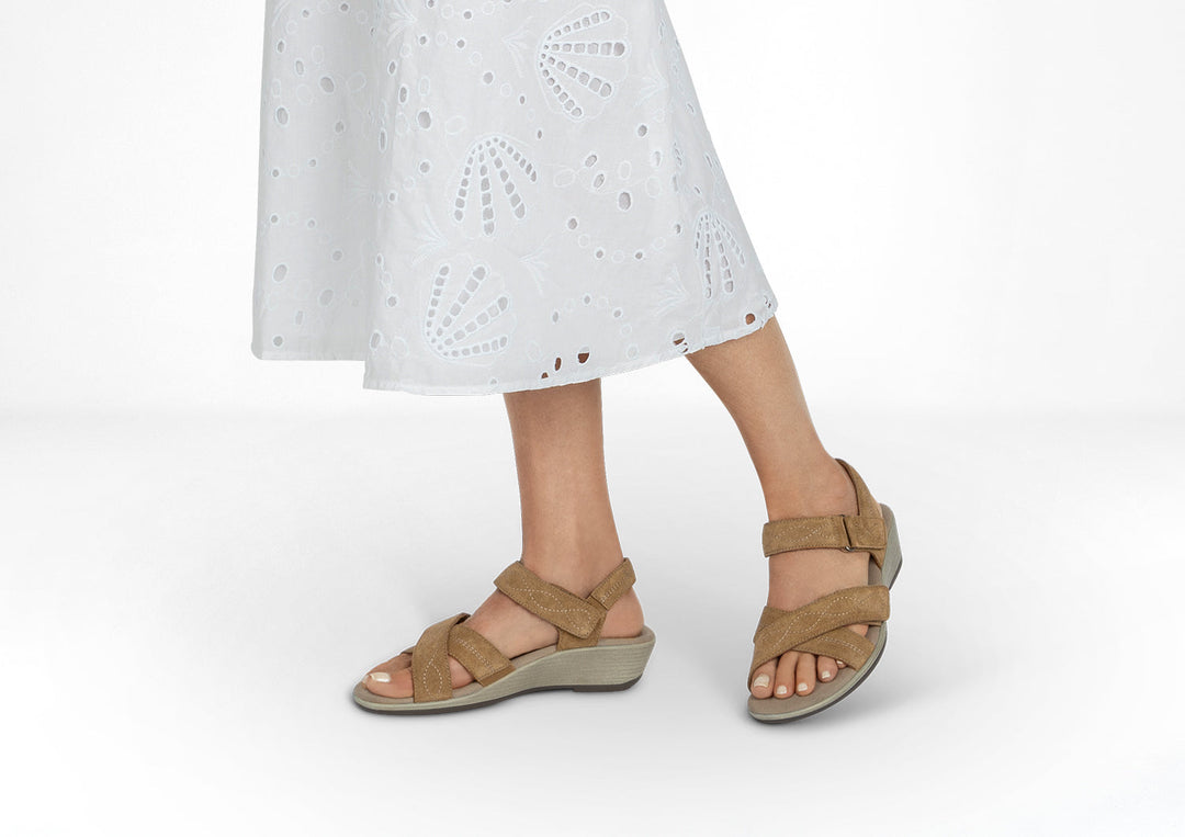 Keilsandalen Damen Kamelbraun von Heidi München – Ansicht 3