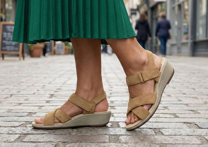 Keilsandalen Damen Kamelbraun von Heidi München – Ansicht 5