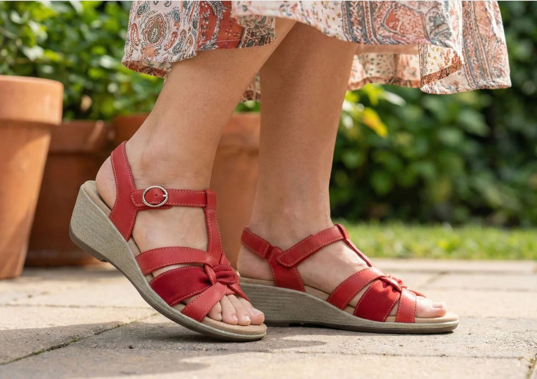 Keilsandalen Damen Rot von Heidi München – Ansicht 6