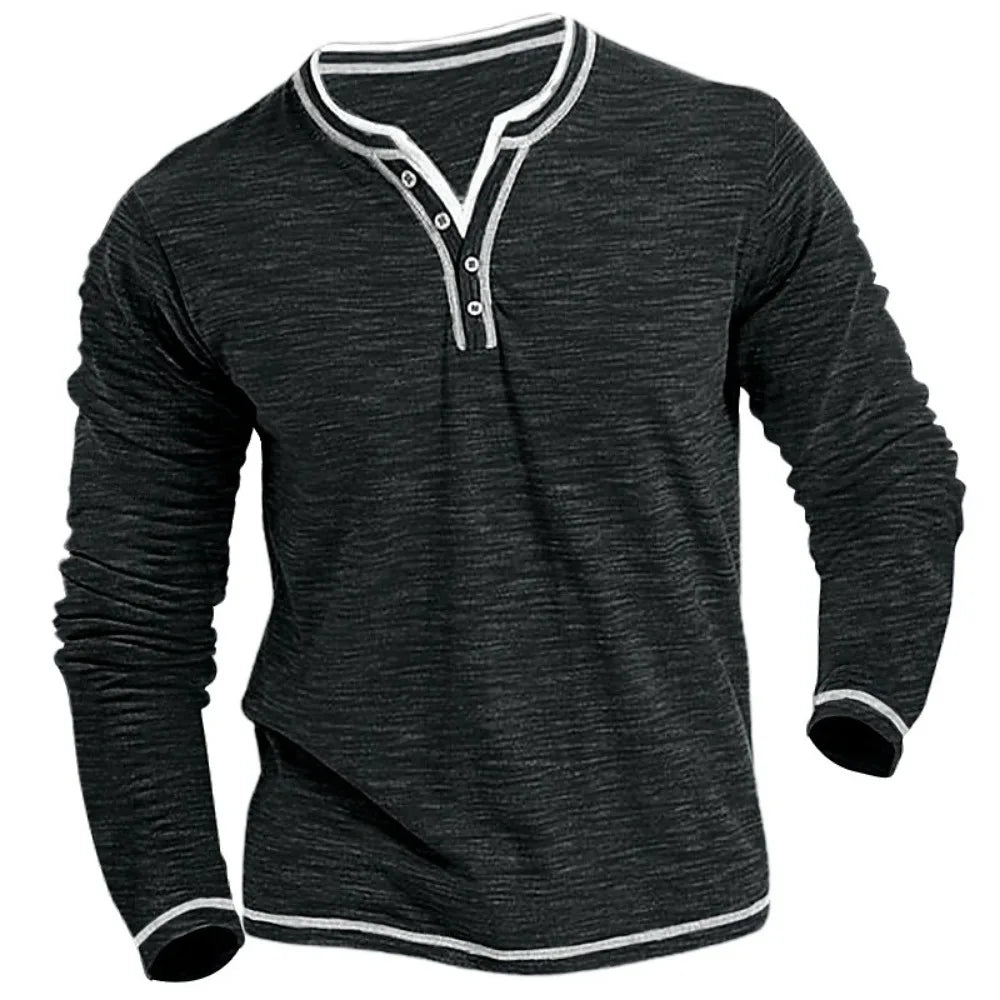 Herren Langarmshirt mit V-Ausschnitt – Heidi München