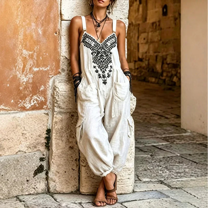 Boho Jumpsuit Damen mit Stickerei von Heidi München – Ansicht 4