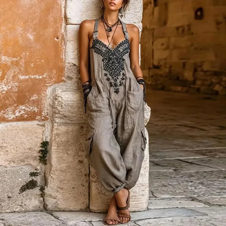 Boho Jumpsuit Damen mit Stickerei von Heidi München – Ansicht 1