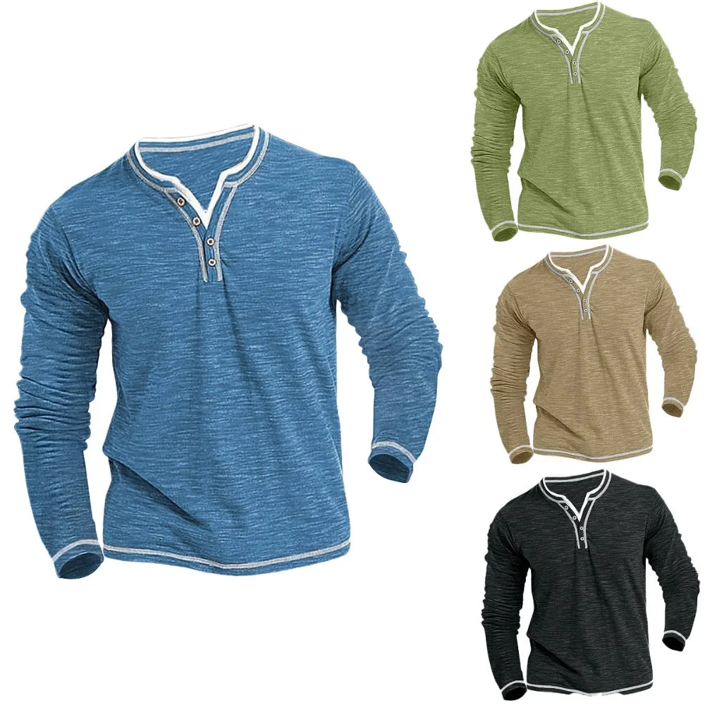 Herren Langarmshirt mit V-Ausschnitt – Heidi München