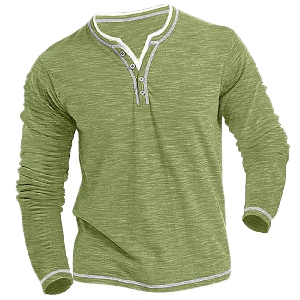Herren Langarmshirt mit V-Ausschnitt – Heidi München