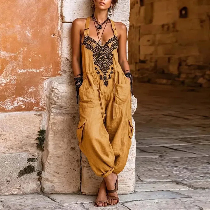 Boho Jumpsuit Damen mit Stickerei von Heidi München – Ansicht 5