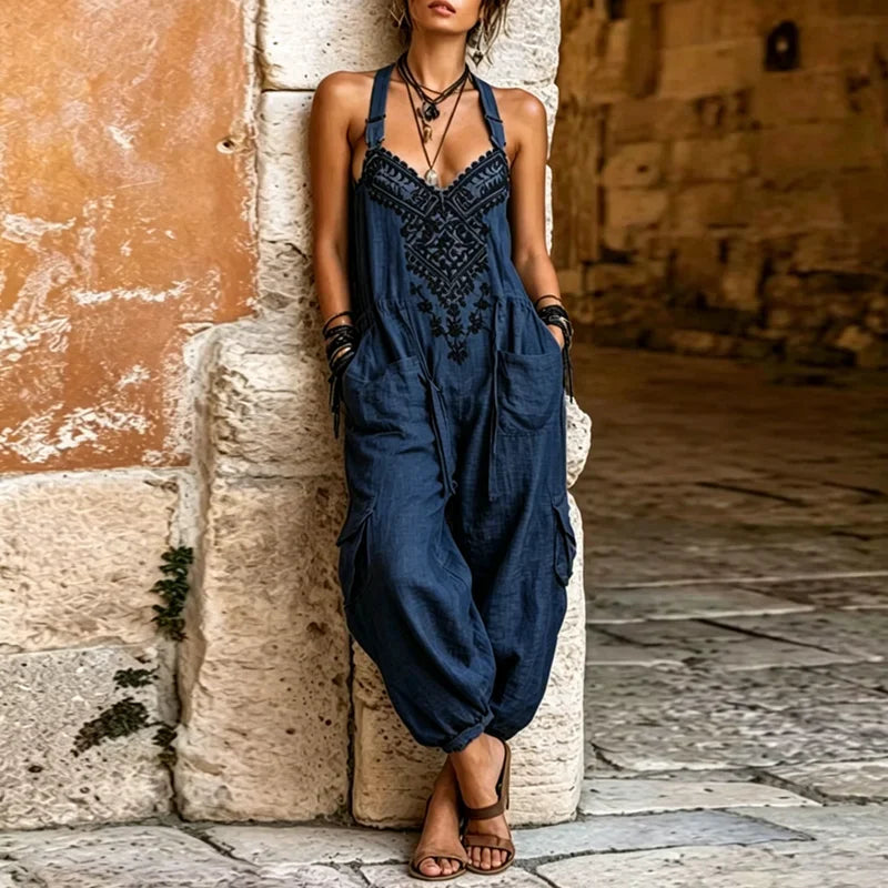 Boho Jumpsuit Damen mit Stickerei von Heidi München – Ansicht 6