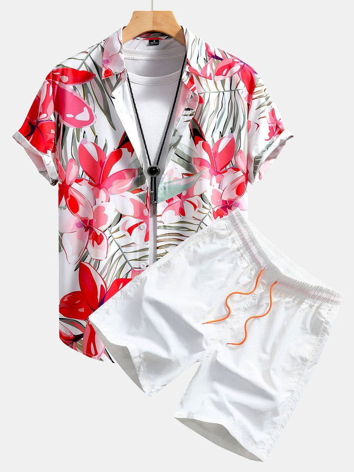 Pflanzenmuster Hemd Badeshorts Set von Heidi München – Ansicht 4