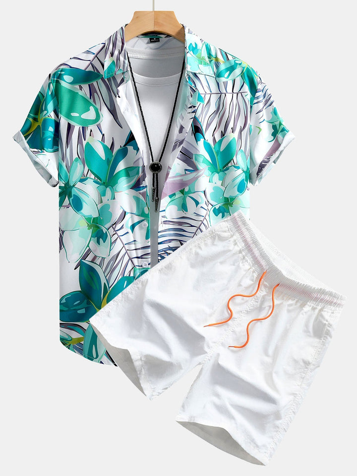 Pflanzenmuster Hemd Badeshorts Set von Heidi München – Ansicht 7
