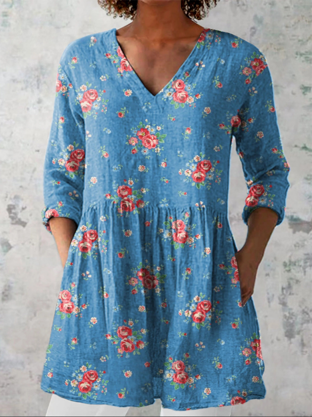 Ayla lange Damenbluse mit Muster