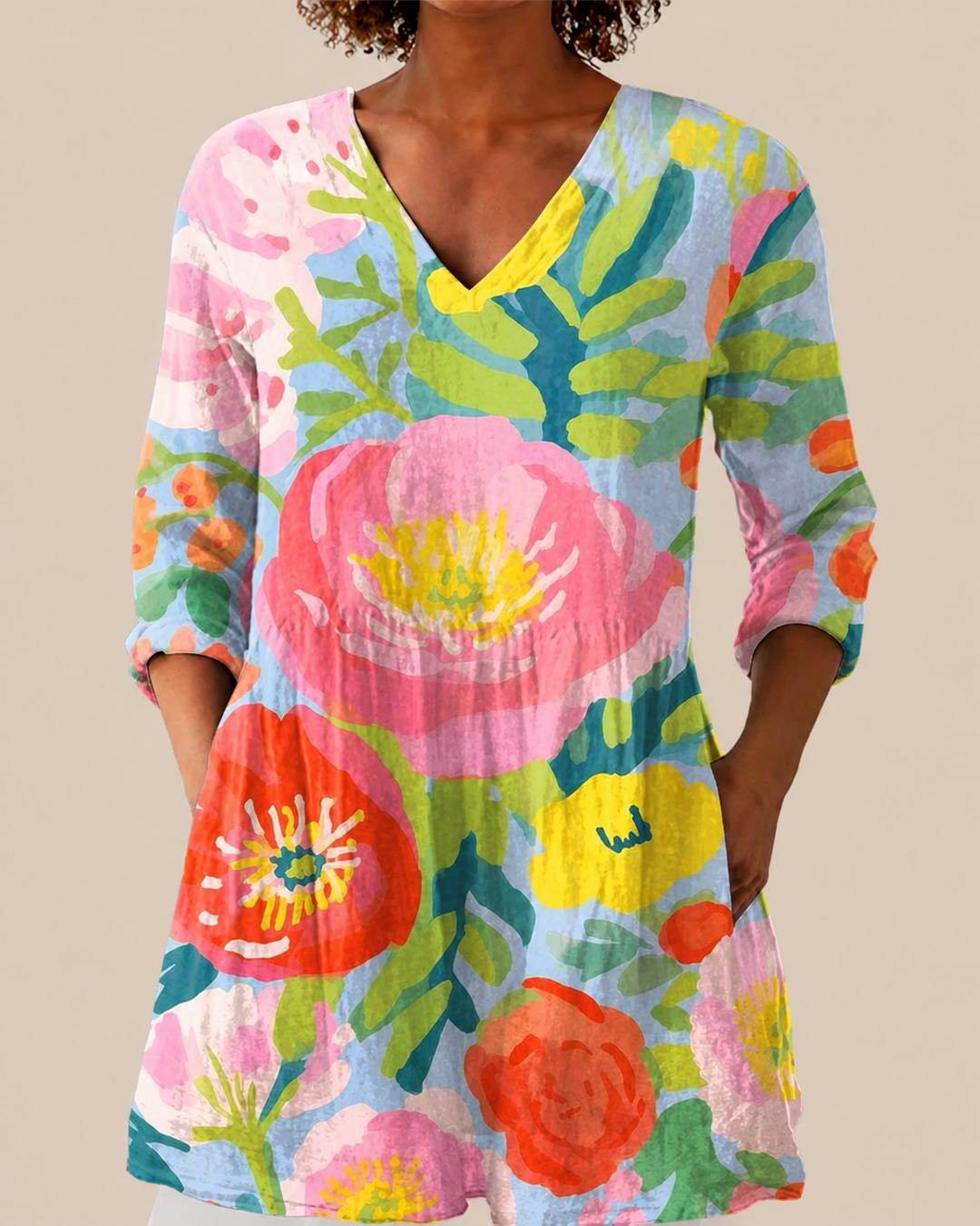 Ayra lange Damenbluse mit Muster