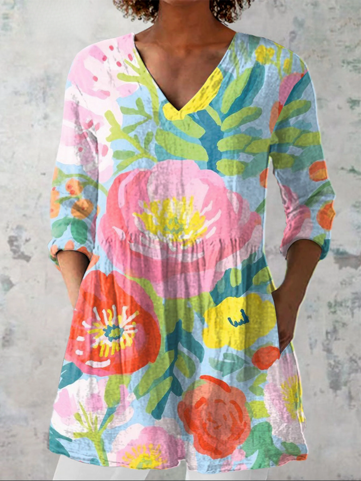 Ayra lange Damenbluse mit Muster