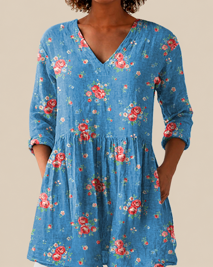 Ayla lange Damenbluse mit Muster