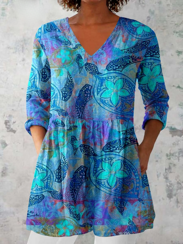 Riley lange Damenbluse mit Muster
