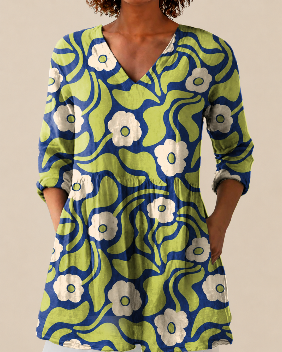 Talia lange Damenbluse mit Muster