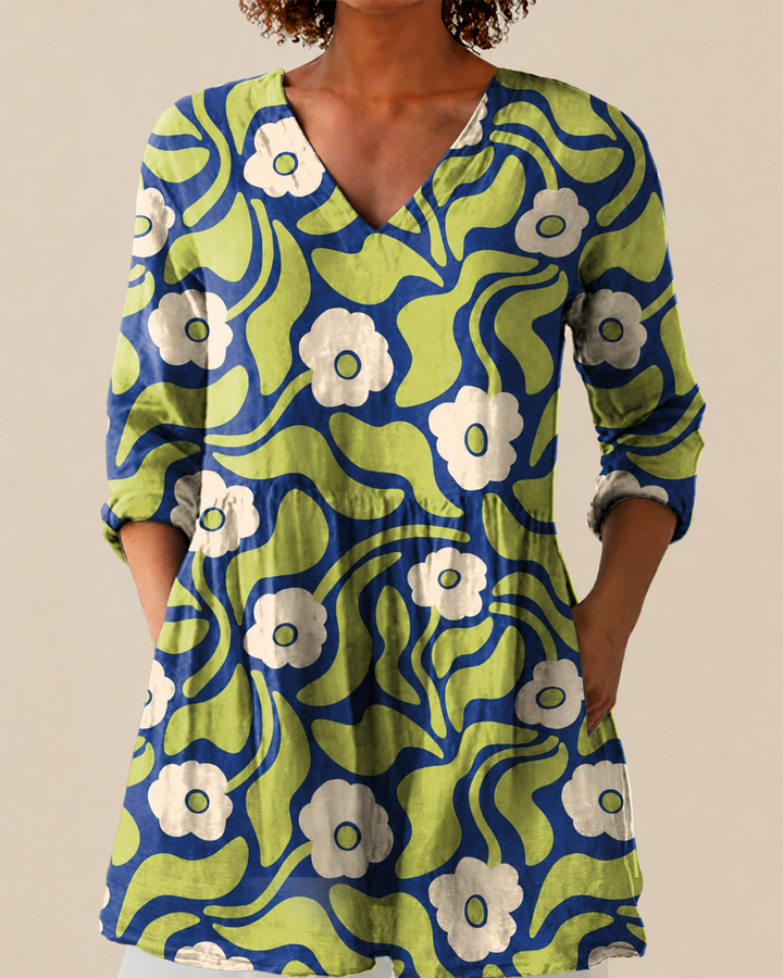 Talia lange Damenbluse mit Muster