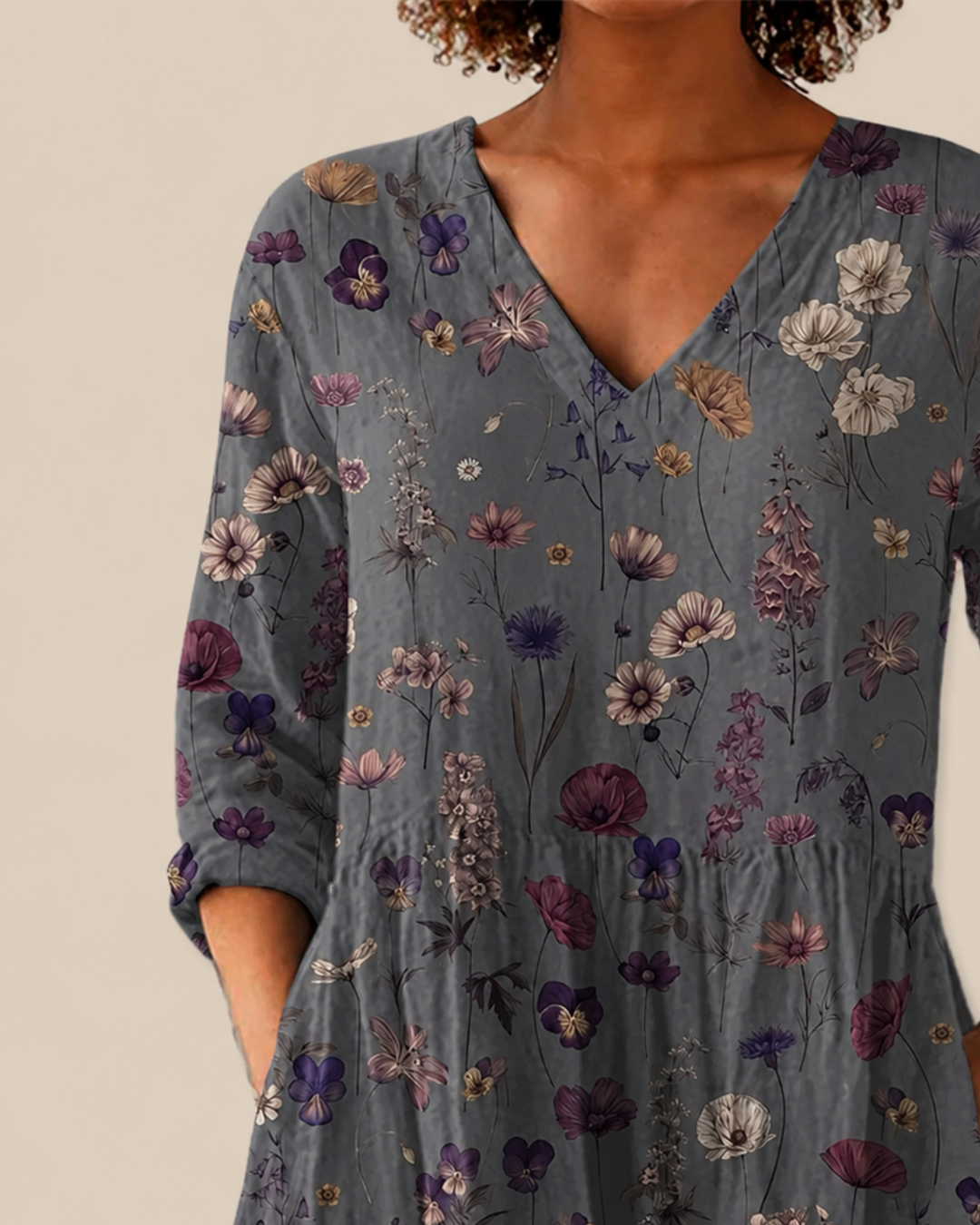 Kira lange Damenbluse mit Muster
