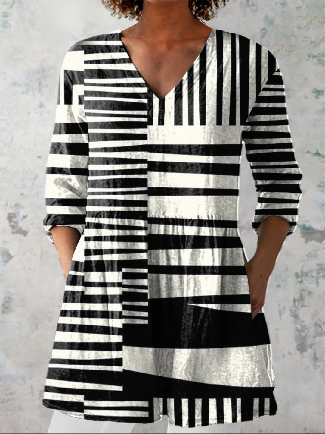 Quinn lange Damenbluse mit Muster