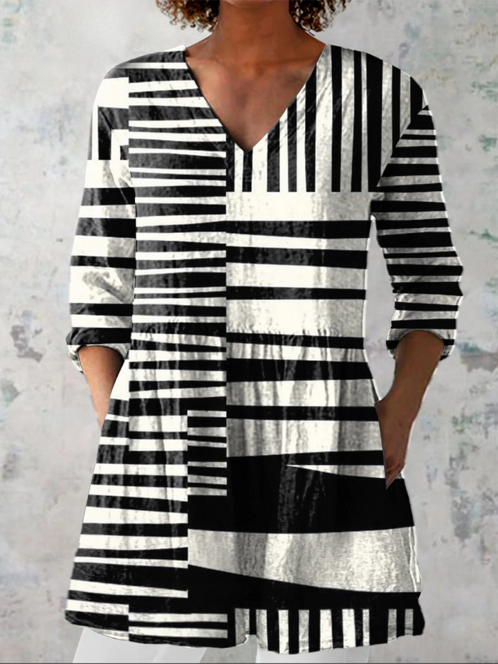 Quinn lange Damenbluse mit Muster