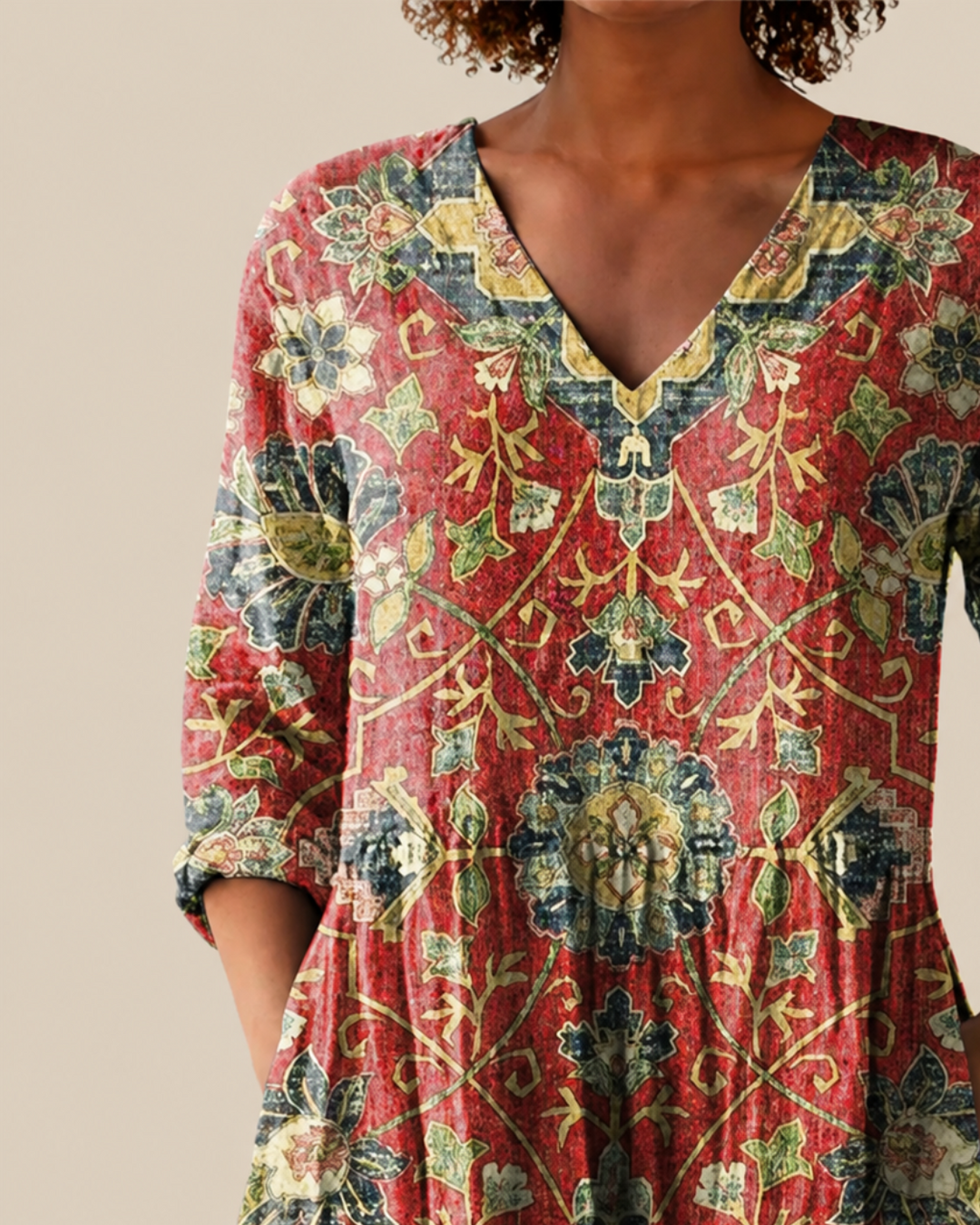Wren lange Damenbluse mit Muster