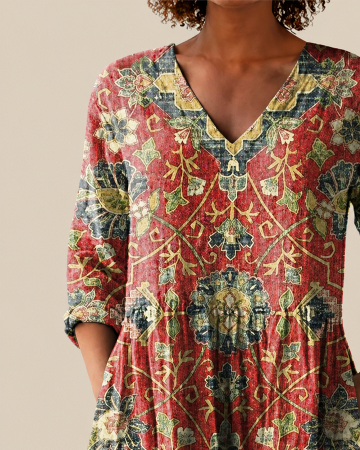 Wren lange Damenbluse mit Muster