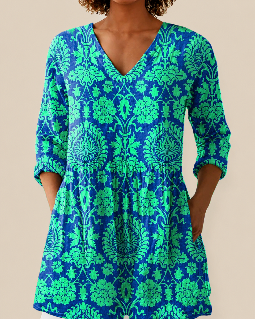 Romy lange Damenbluse mit Muster