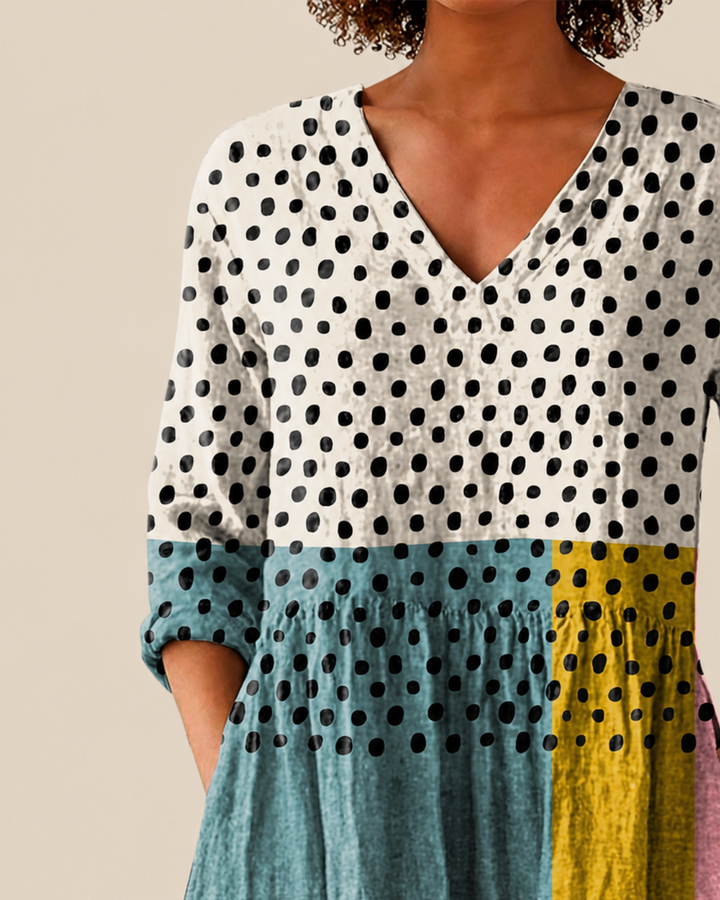 Nola lange Damenbluse mit Muster
