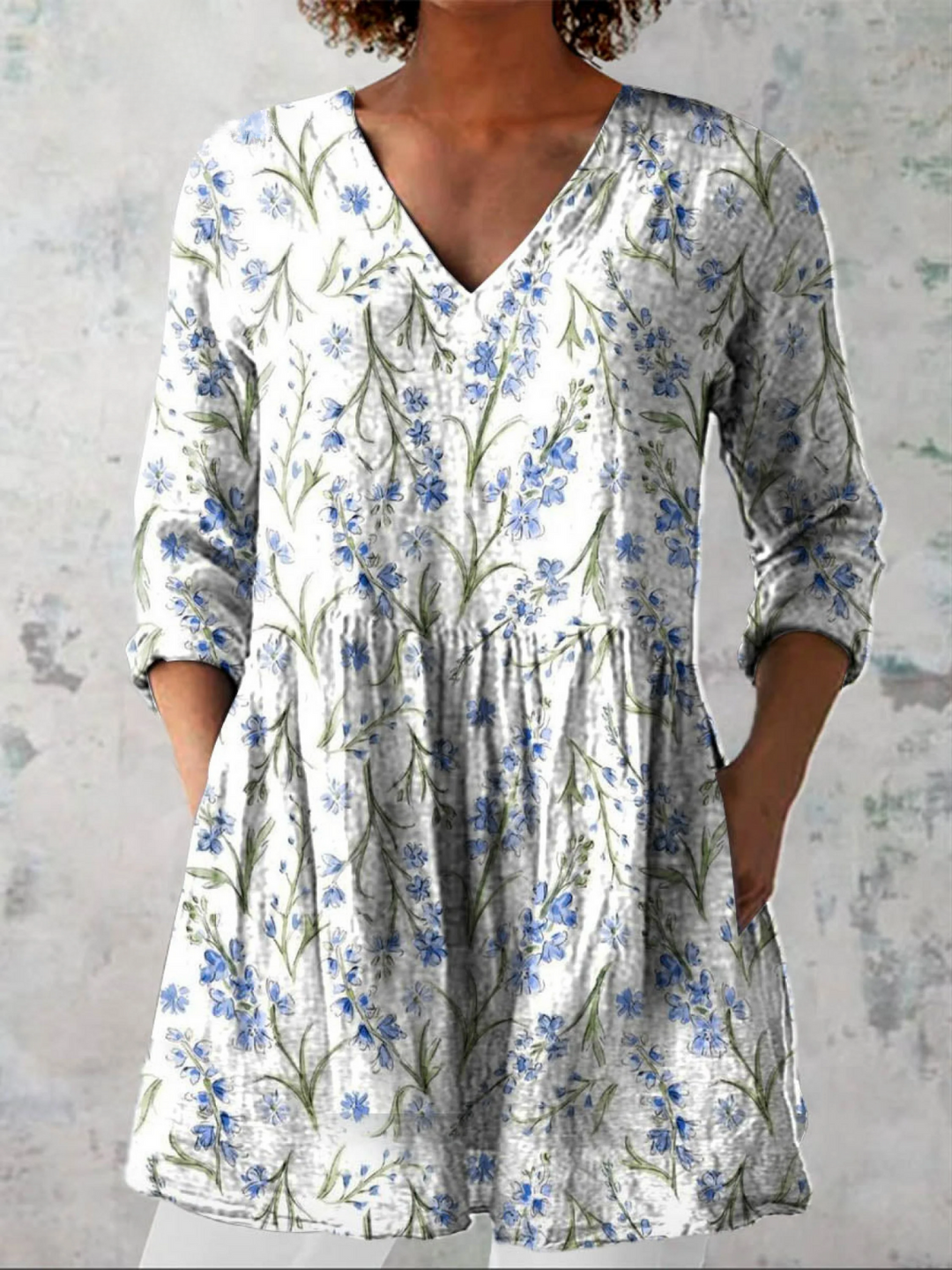 Brielle lange Damenbluse mit Muster