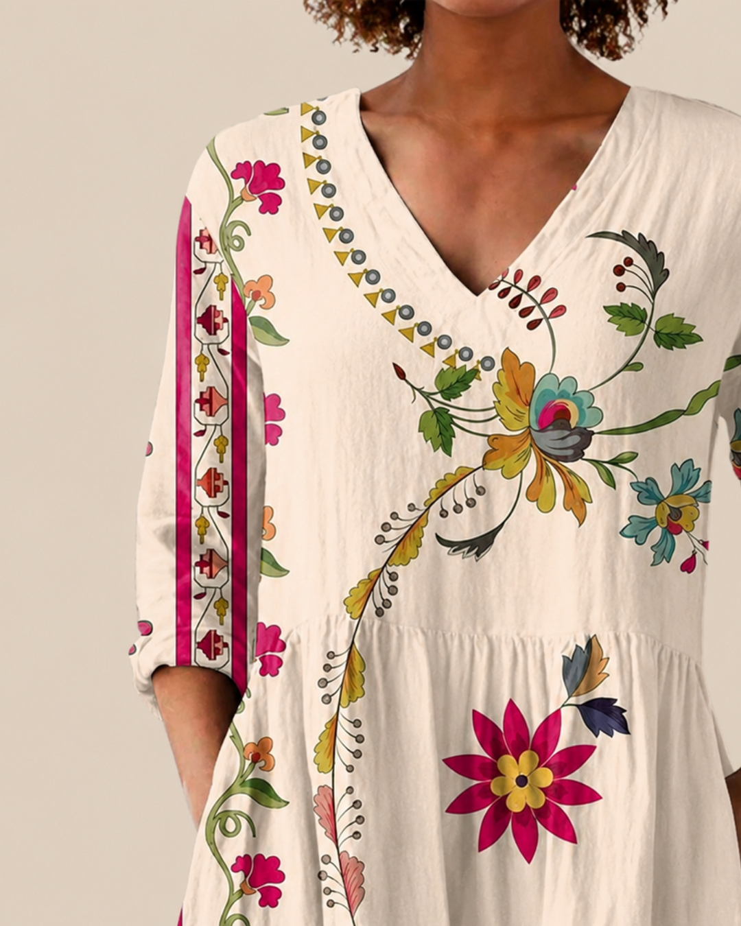 Aria lange Damenbluse mit Muster