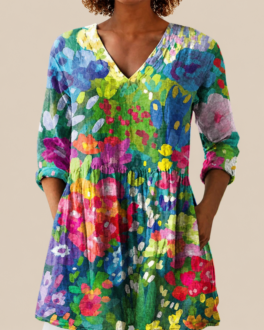 Eden lange Damenbluse mit Muster