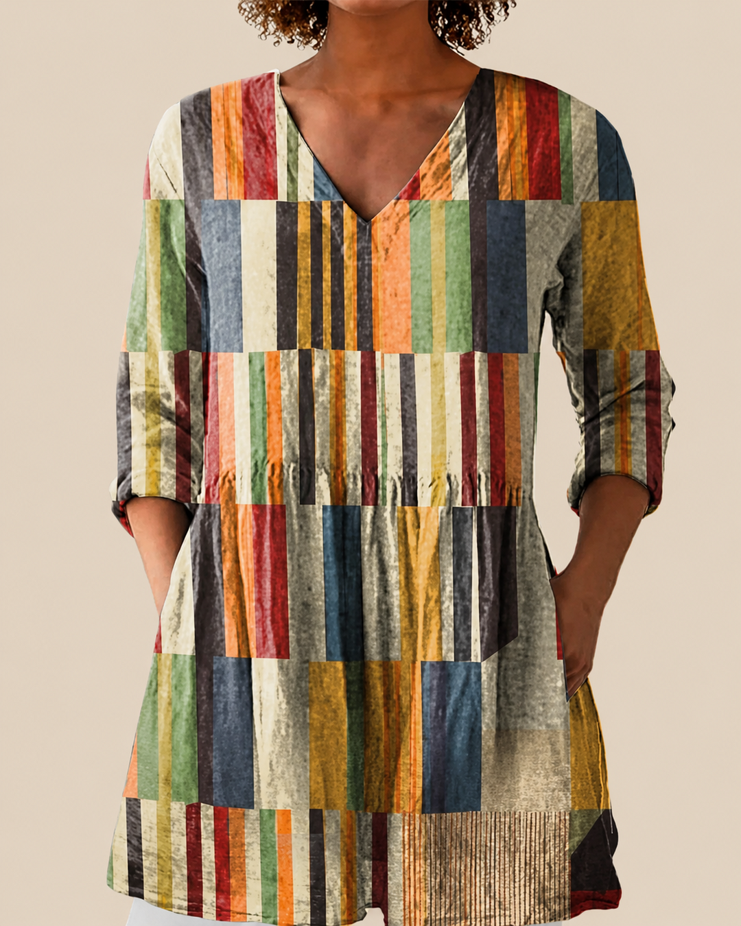 Avery lange Damenbluse mit Muster
