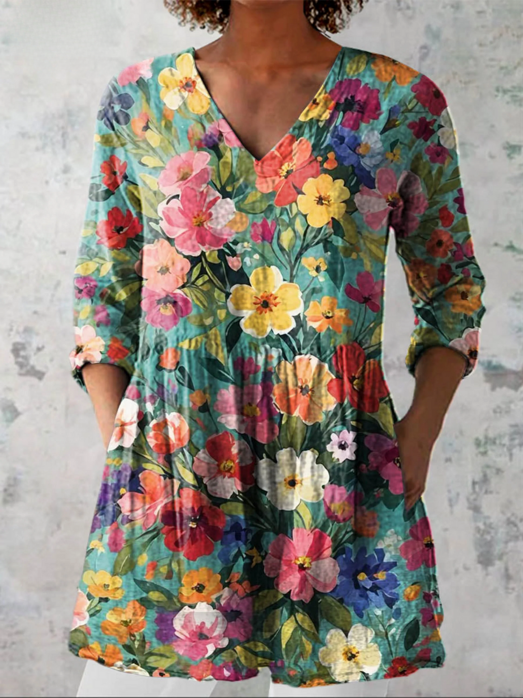 Keira lange Damenbluse mit Muster