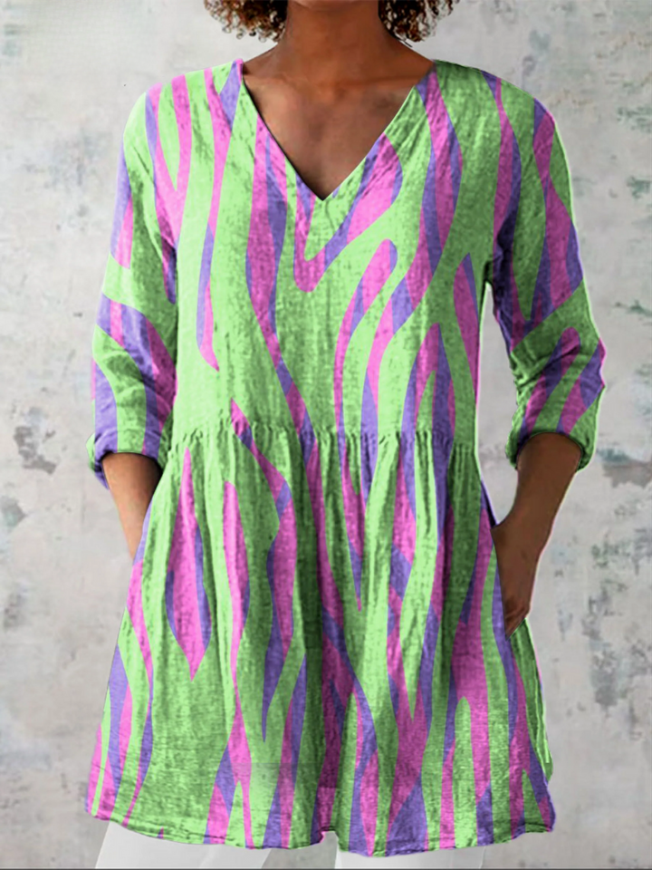 Mira lange Damenbluse mit Muster