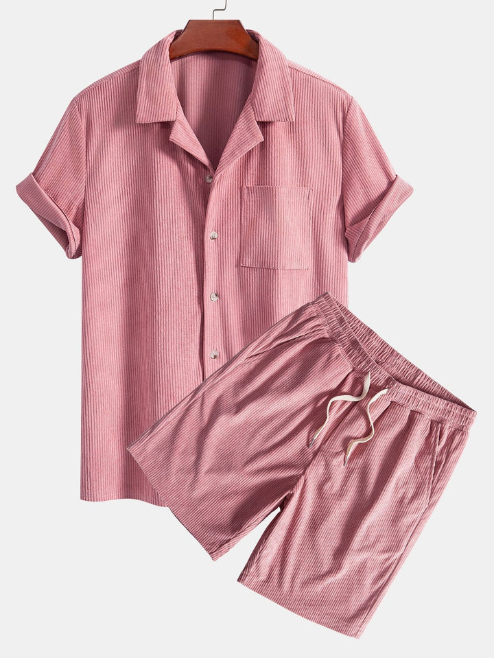 Cord Hemd Shorts Set Herren Kurzarm von Heidi München – Ansicht 13