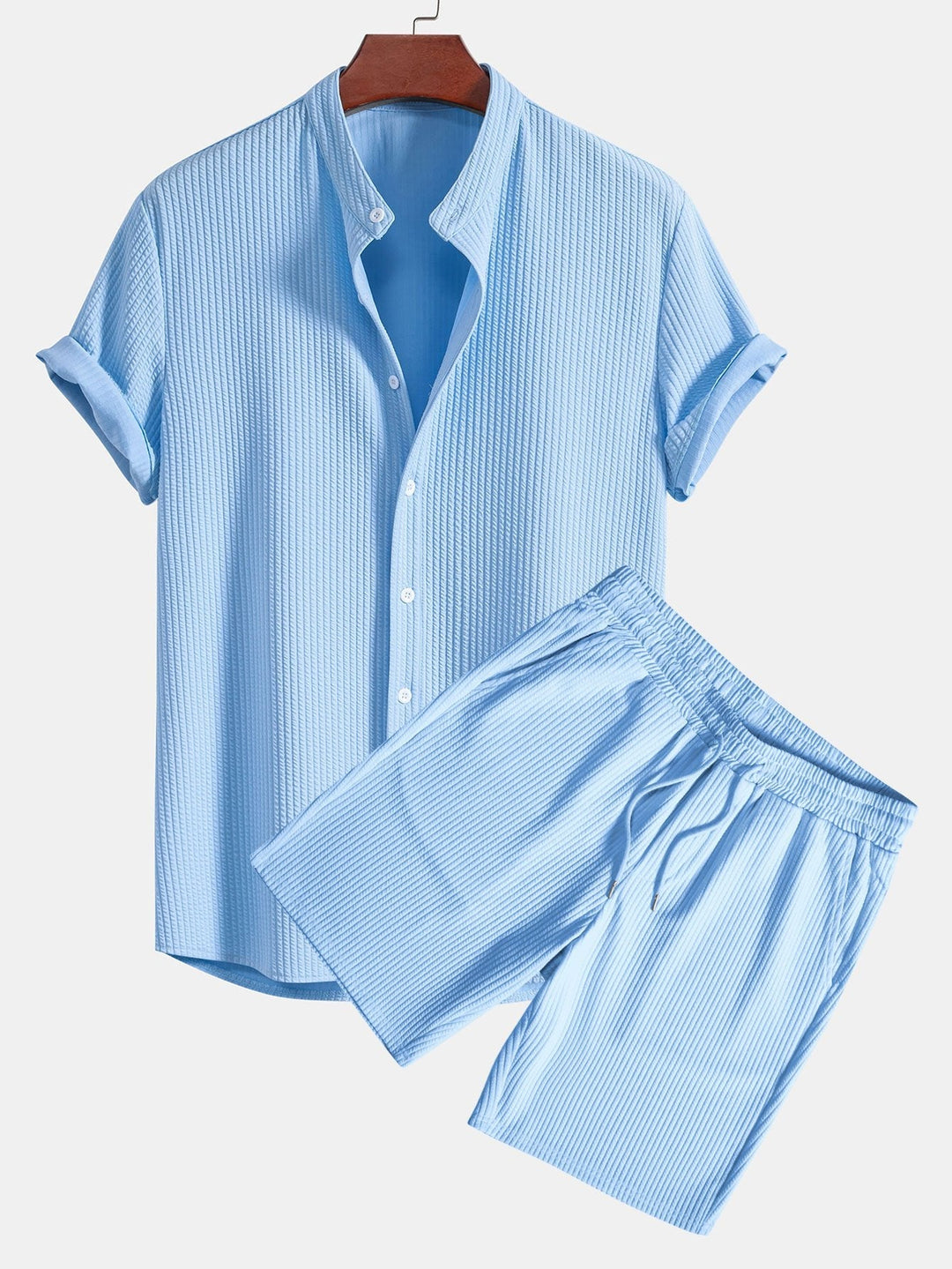 Muscle Fit Stehkragen Hemd Shorts Set von Heidi München – Ansicht 18