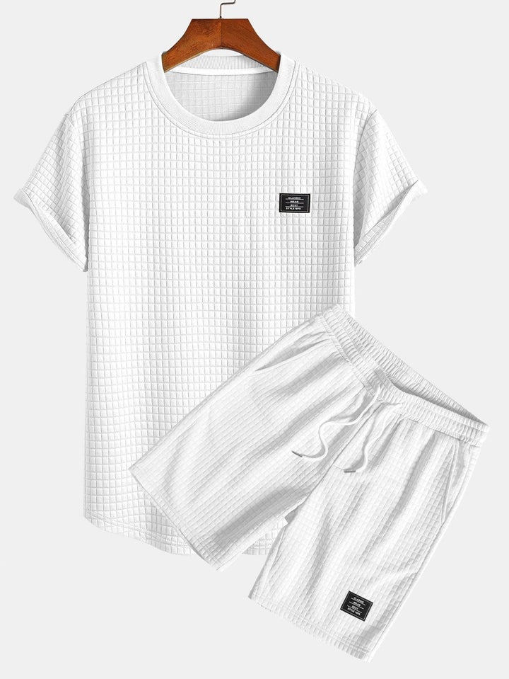 Waffel T-Shirt Shorts Set Herren von Heidi München – Ansicht 9