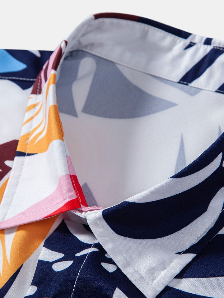 Blätter Print Hemd Badeshorts Set von Heidi München – Ansicht 8