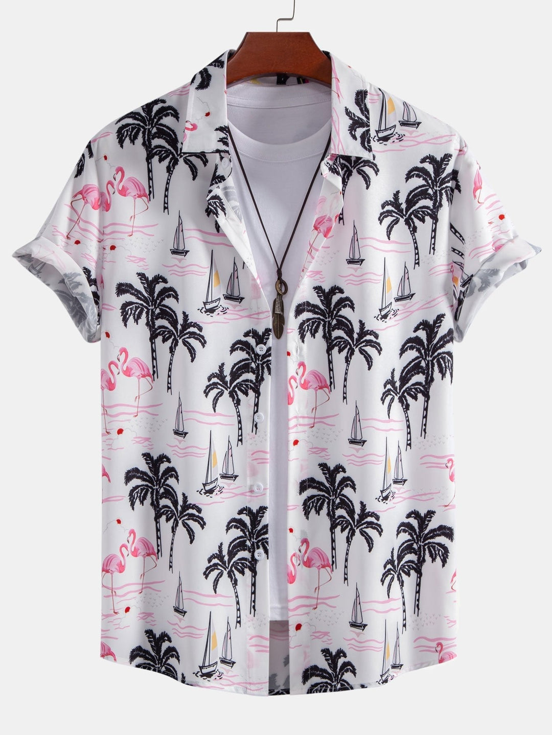 Palmen Flamingo Hemd Badeshorts Set von Heidi München – Ansicht 8