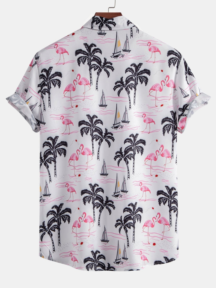 Palmen Flamingo Hemd Badeshorts Set von Heidi München – Ansicht 7