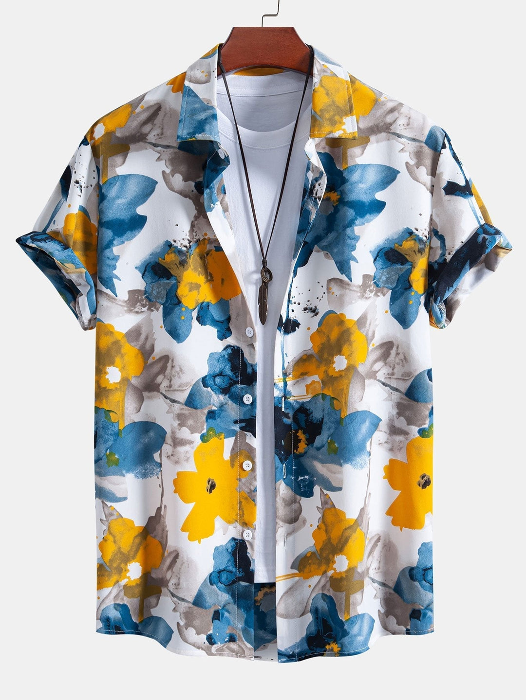 Tintenblaues Blumen Hemd Badeshorts Set von Heidi München – Ansicht 7