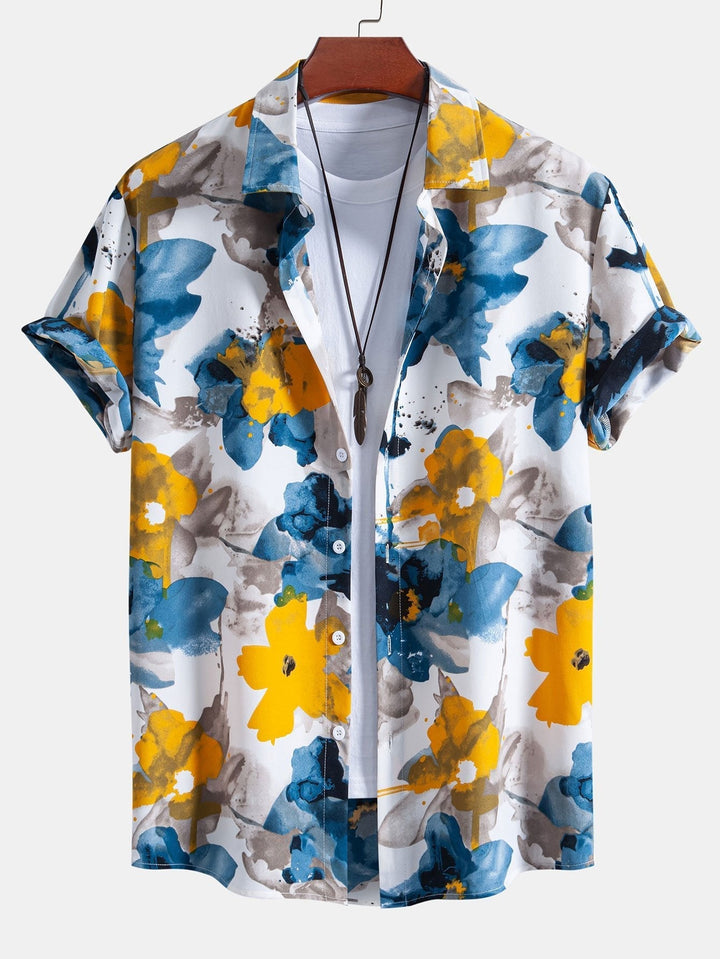 Tintenblaues Blumen Hemd Badeshorts Set von Heidi München – Ansicht 7