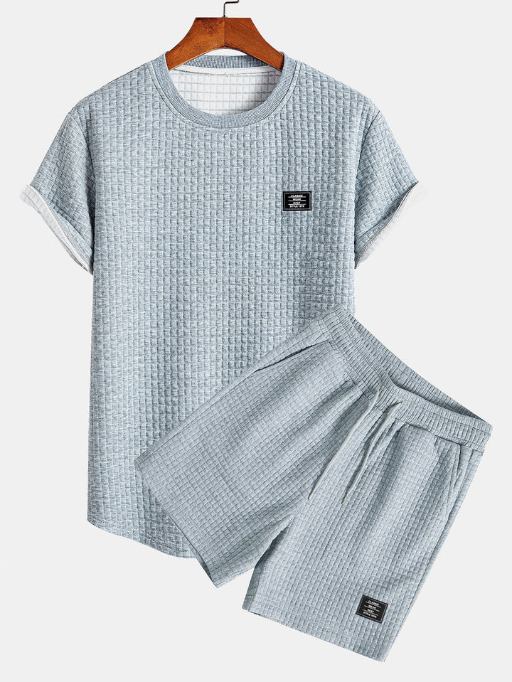Waffel T-Shirt Shorts Set Herren von Heidi München – Ansicht 10